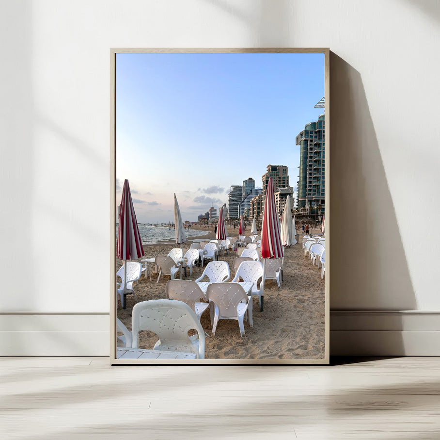Beach Cafe in Tel Aviv — Tel Aviv Photography Print — Israel Wall Art