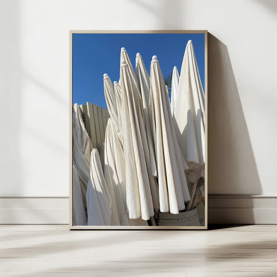 Beach Cafe Umbrellas — Tel Aviv Photography Print — Israel Wall Art