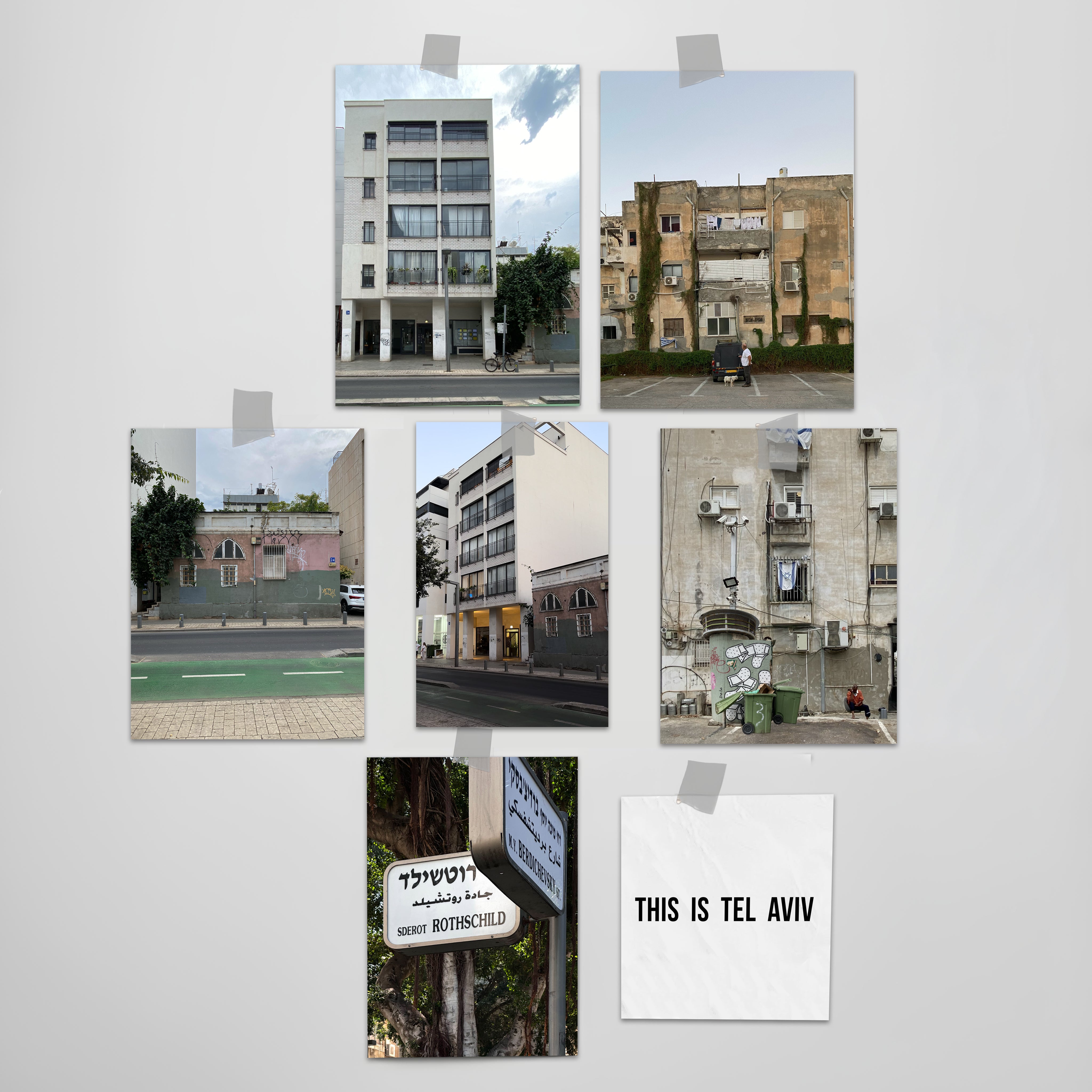 THIS IS TEL AVIV Israel Souvenir — Architecture Miniature featuring buildings and street scenes from central Tel Aviv.