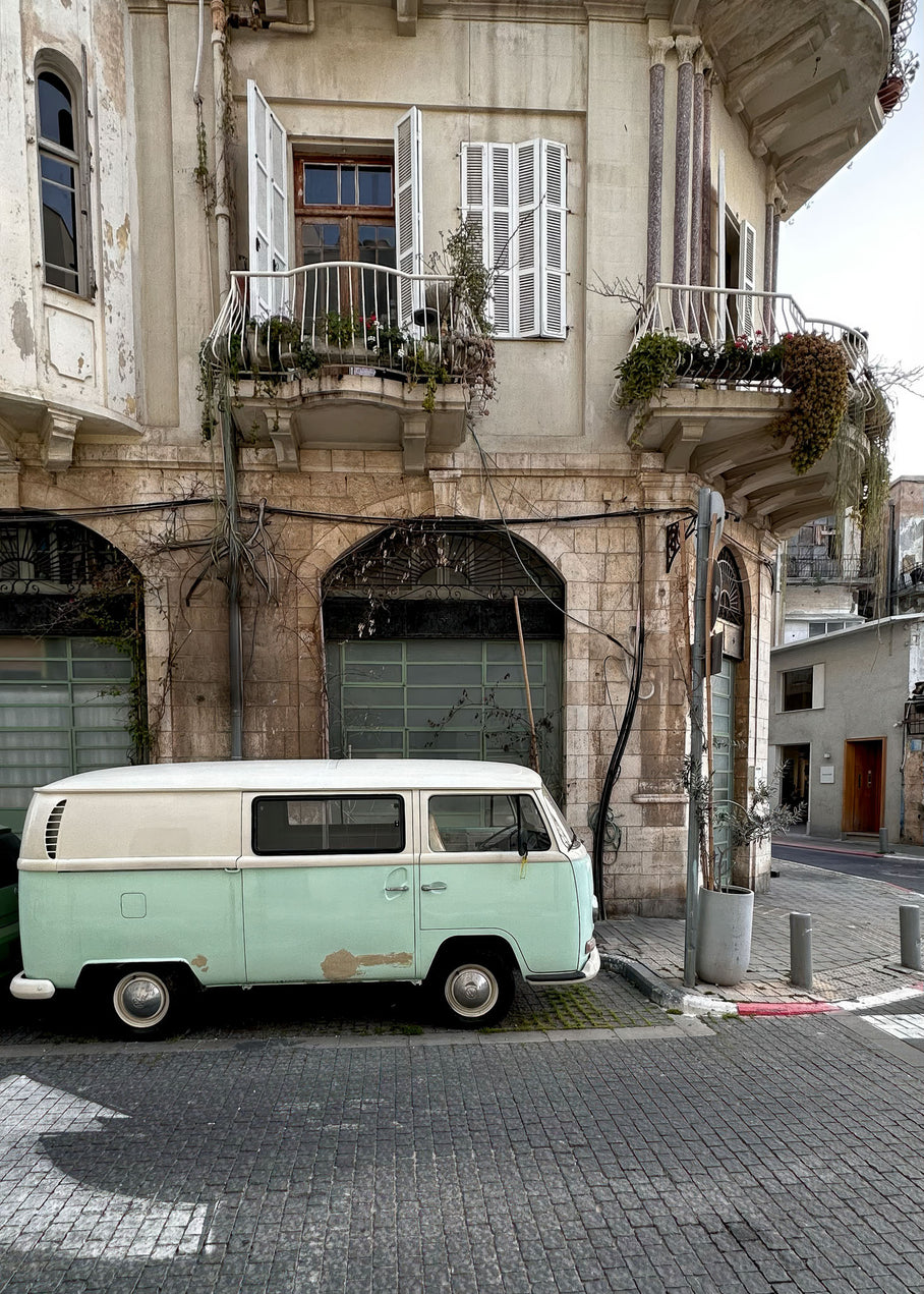Volkswagen Minibus in Jaffa — Tel Aviv Photo Print — Israel Wall Art