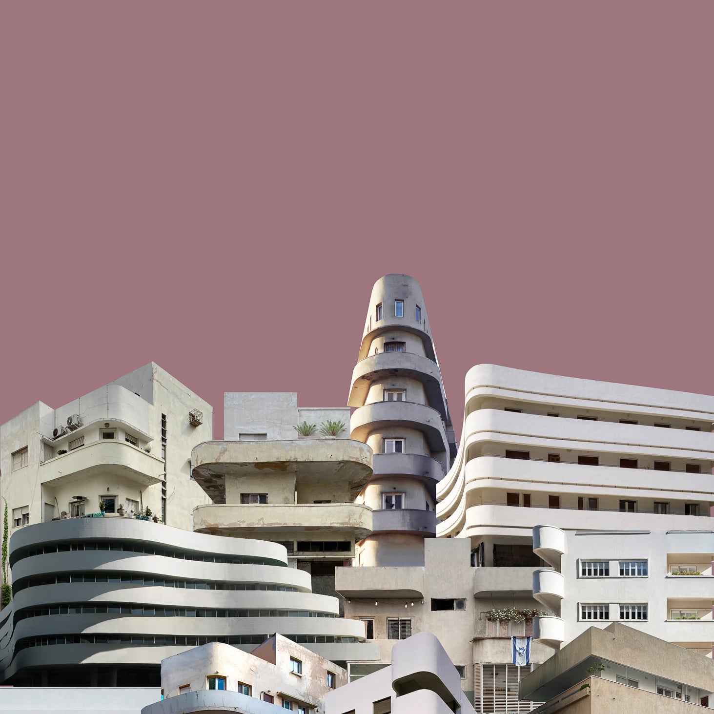 Tel Aviv Architecture collage of bauhaus buildings