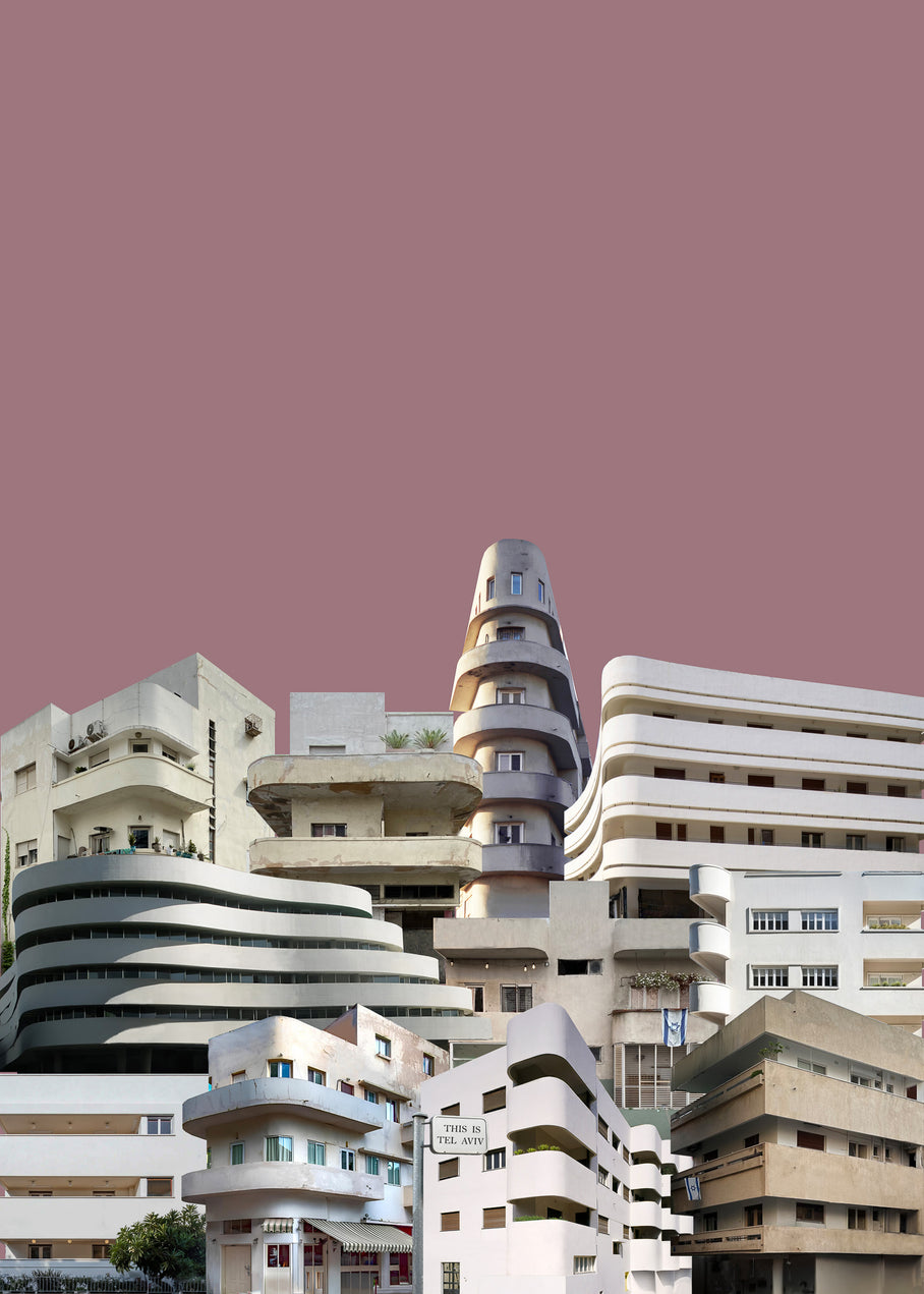 Tel Aviv Architecture collage of bauhaus buildings