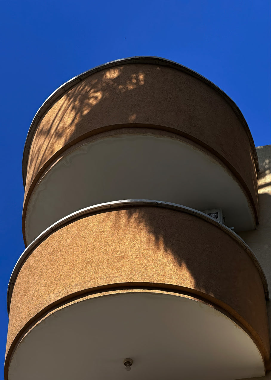 Rounded Bauhaus Terrace — Tel Aviv Photography Print — Israel Wall Art