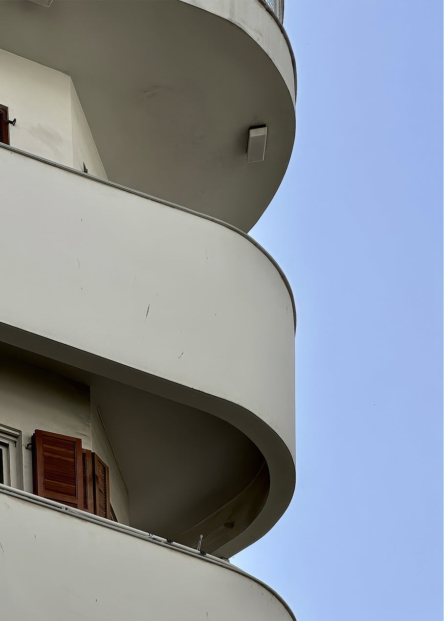 Rounded Bauhaus Terraces  — Tel Aviv Photo Print — Israel Wall Art