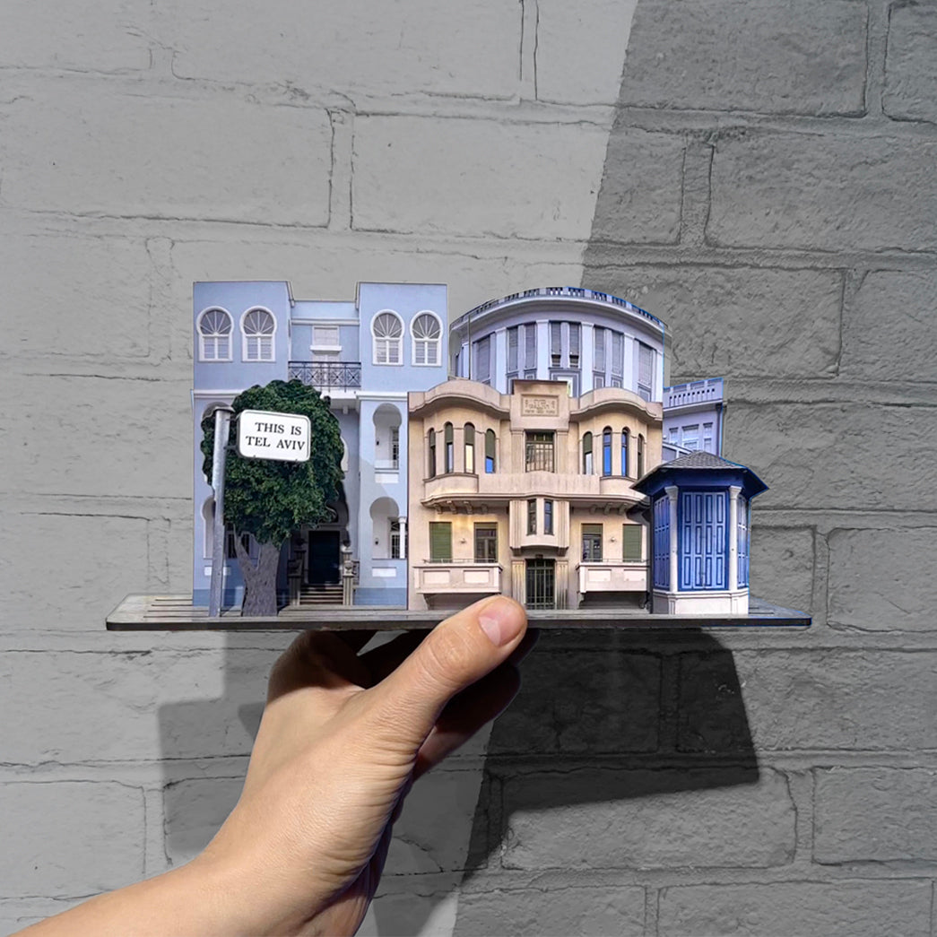 THIS IS TEL AVIV Israel Souvenir — Architecture Miniature showcasing iconic buildings in a charming design.