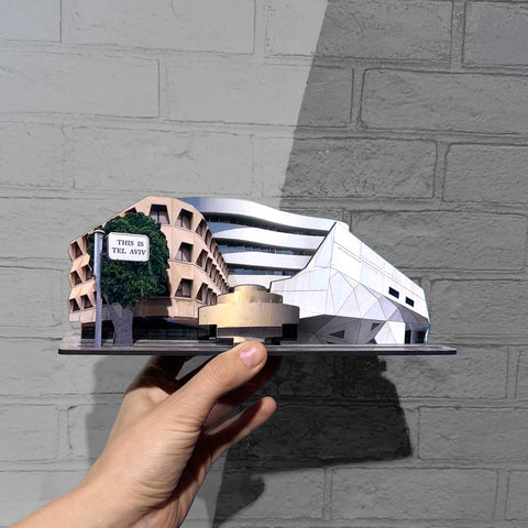 THIS IS TEL AVIV Israel Souvenir — Architecture Miniature showcasing modern buildings in Tel Aviv.