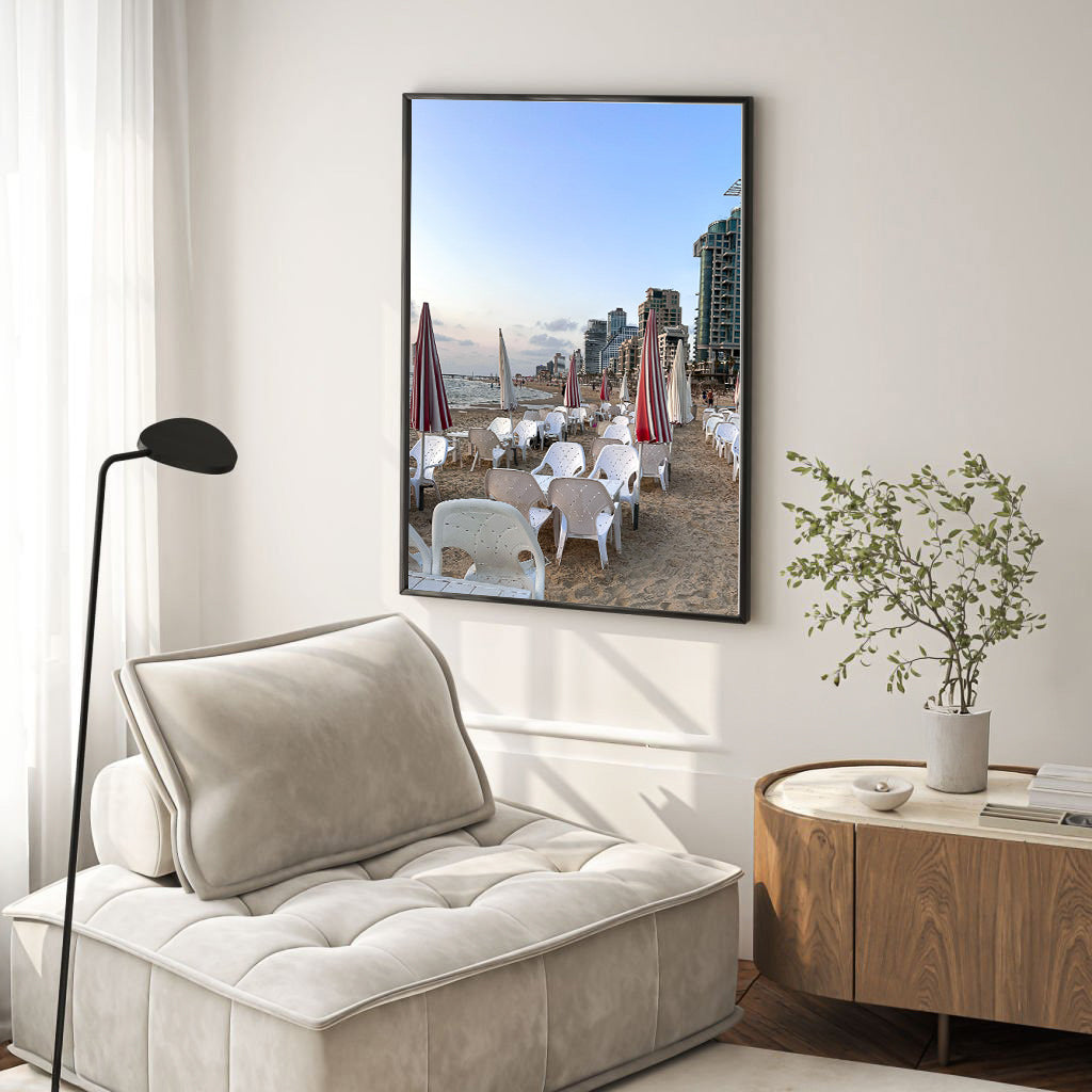 Beach Cafe in Tel Aviv — Tel Aviv Photography Print — Israel Wall Art