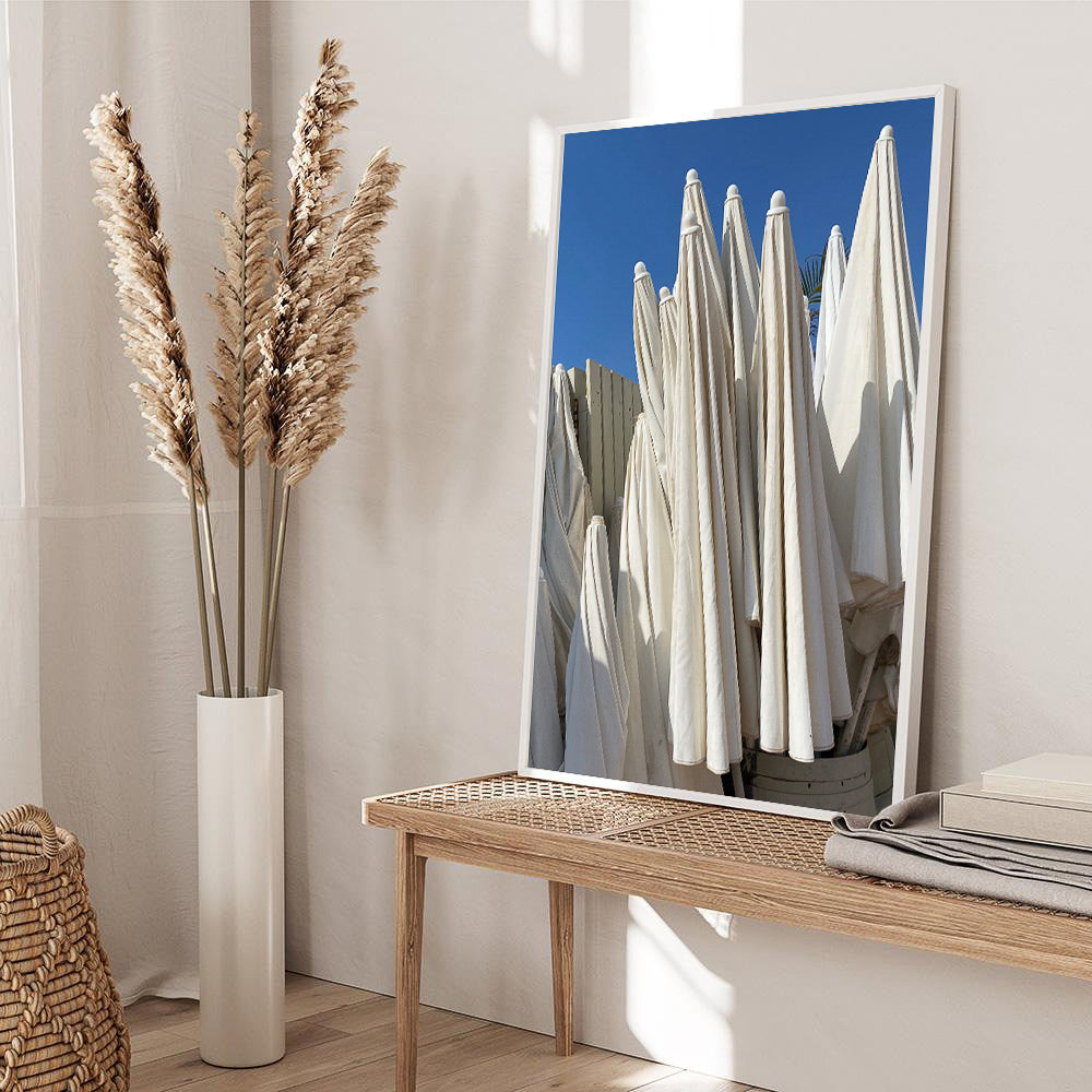 Beach Cafe Umbrellas — Tel Aviv Photography Print — Israel Wall Art