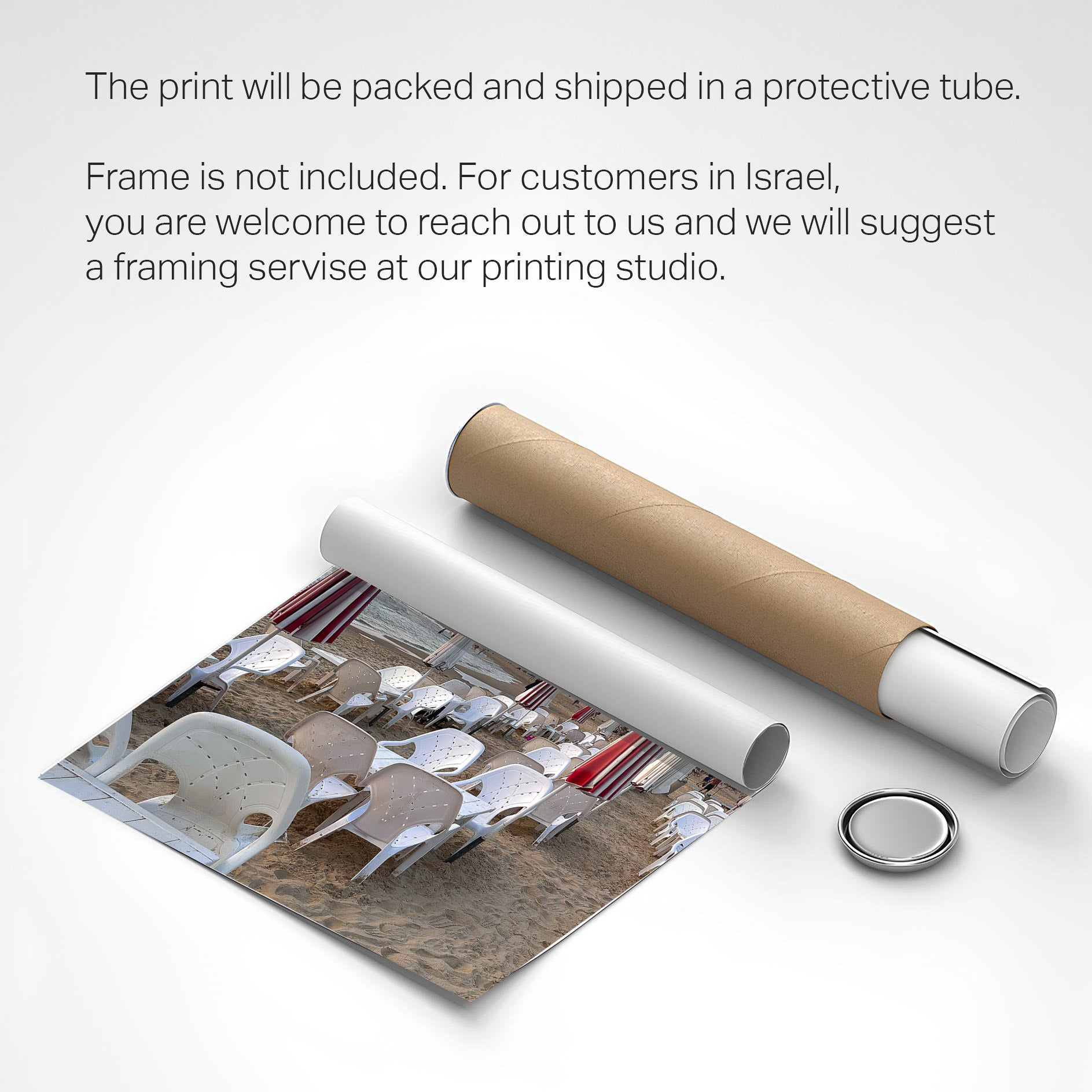 Beach Cafe in Tel Aviv — Tel Aviv Photography Print — Israel Wall Art