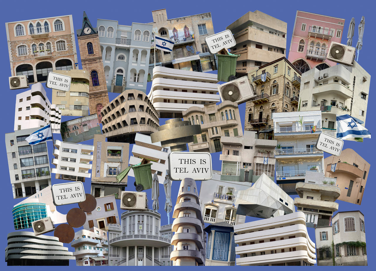 Tel Aviv Architecture collage featuring unique facades and details of the city's identity in one frame.