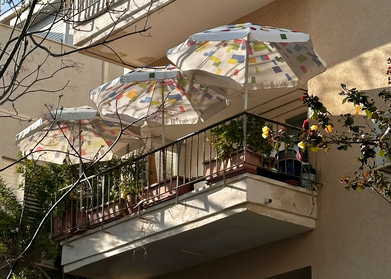 Beach Umbrellas at Terrace LS — Tel Aviv Photo Print — Israel Wall Art