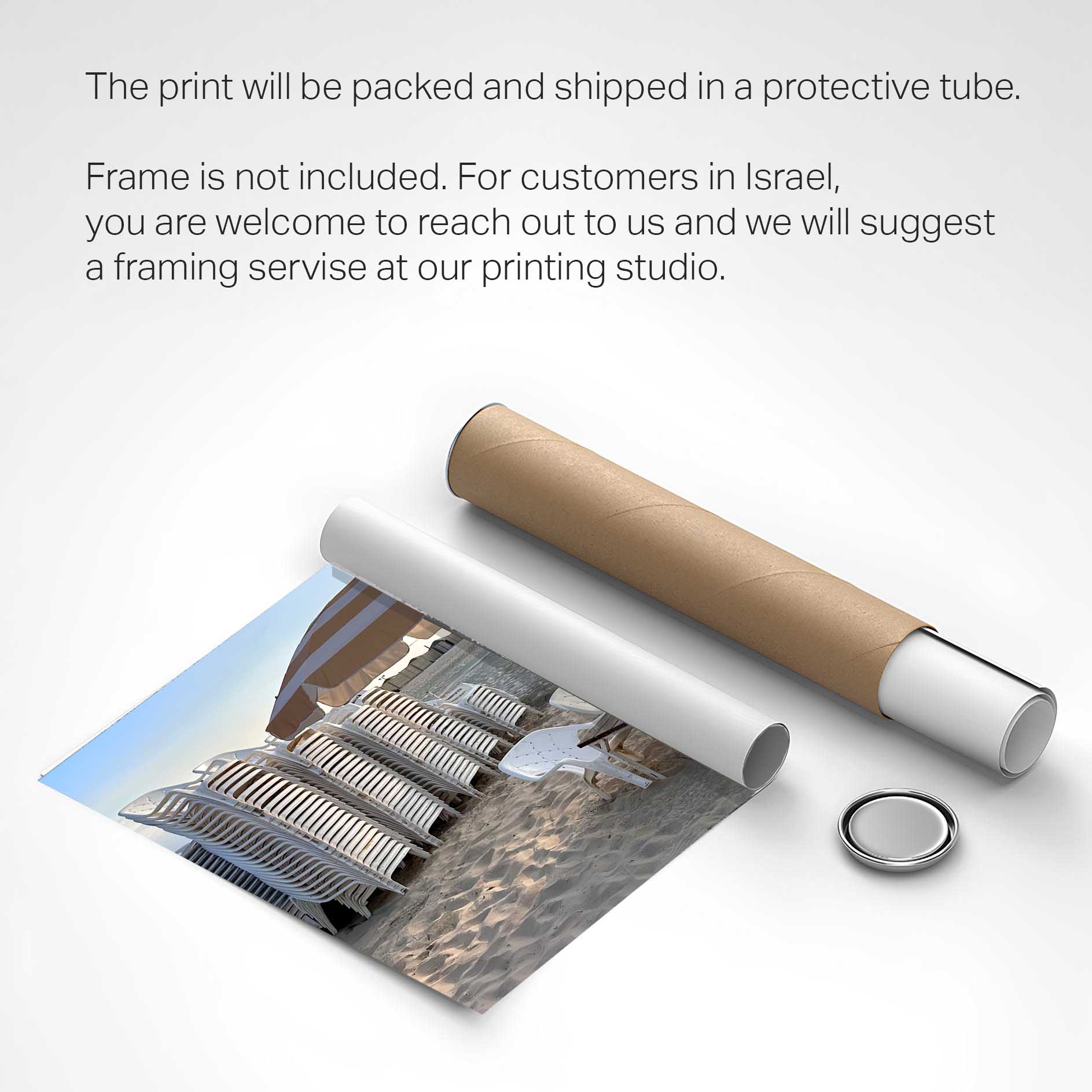 Printed poster - Tel Aviv Golden Hour at the Beach