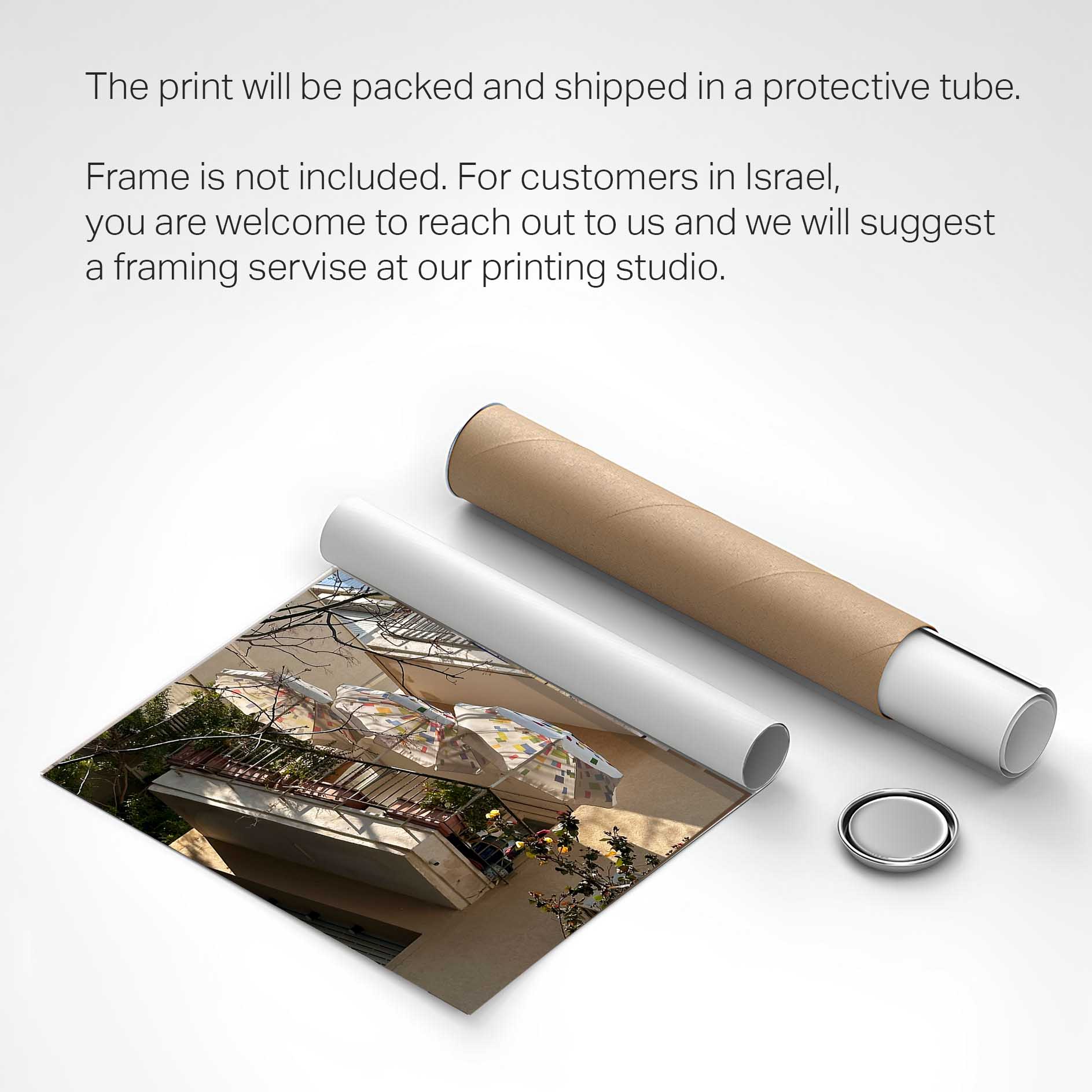 Printed poster - Three umbrellas