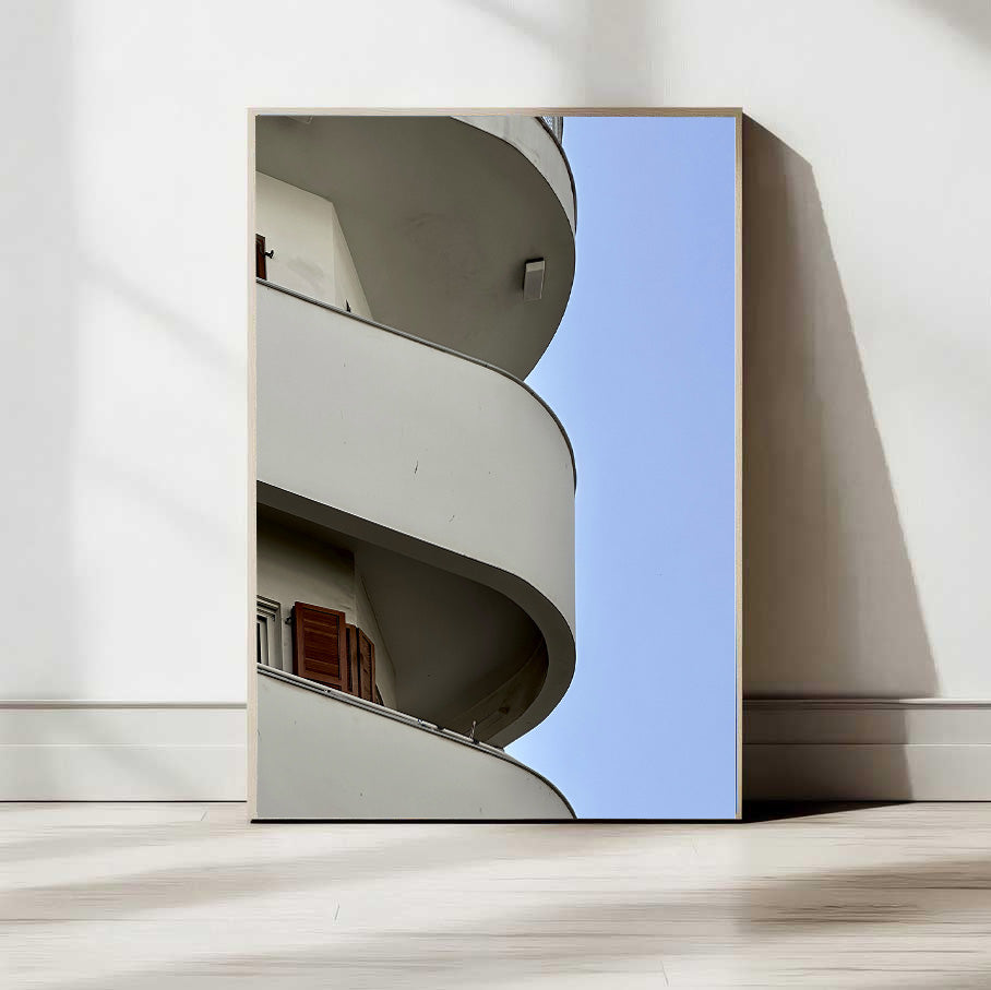 Rounded Bauhaus Terraces  — Tel Aviv Photo Print — Israel Wall Art