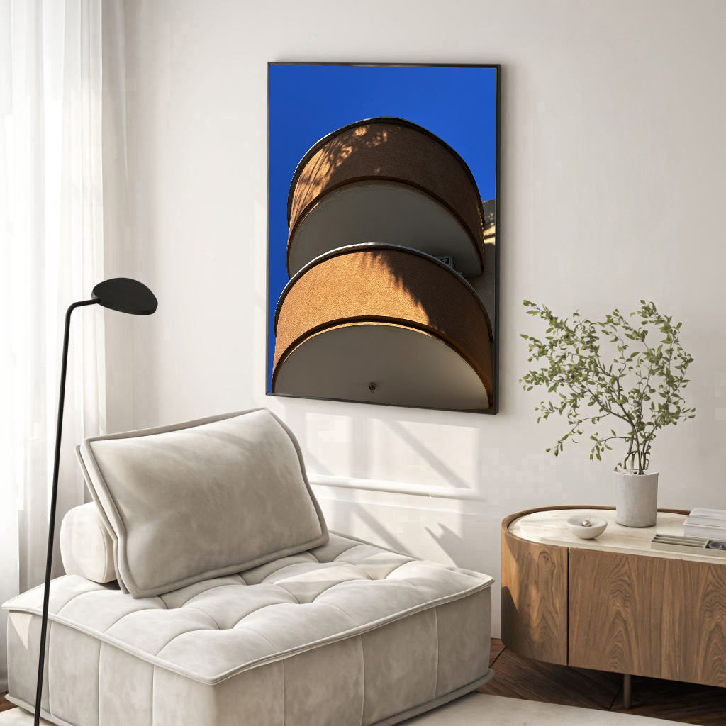 Rounded Bauhaus Terrace — Tel Aviv Photography Print — Israel Wall Art