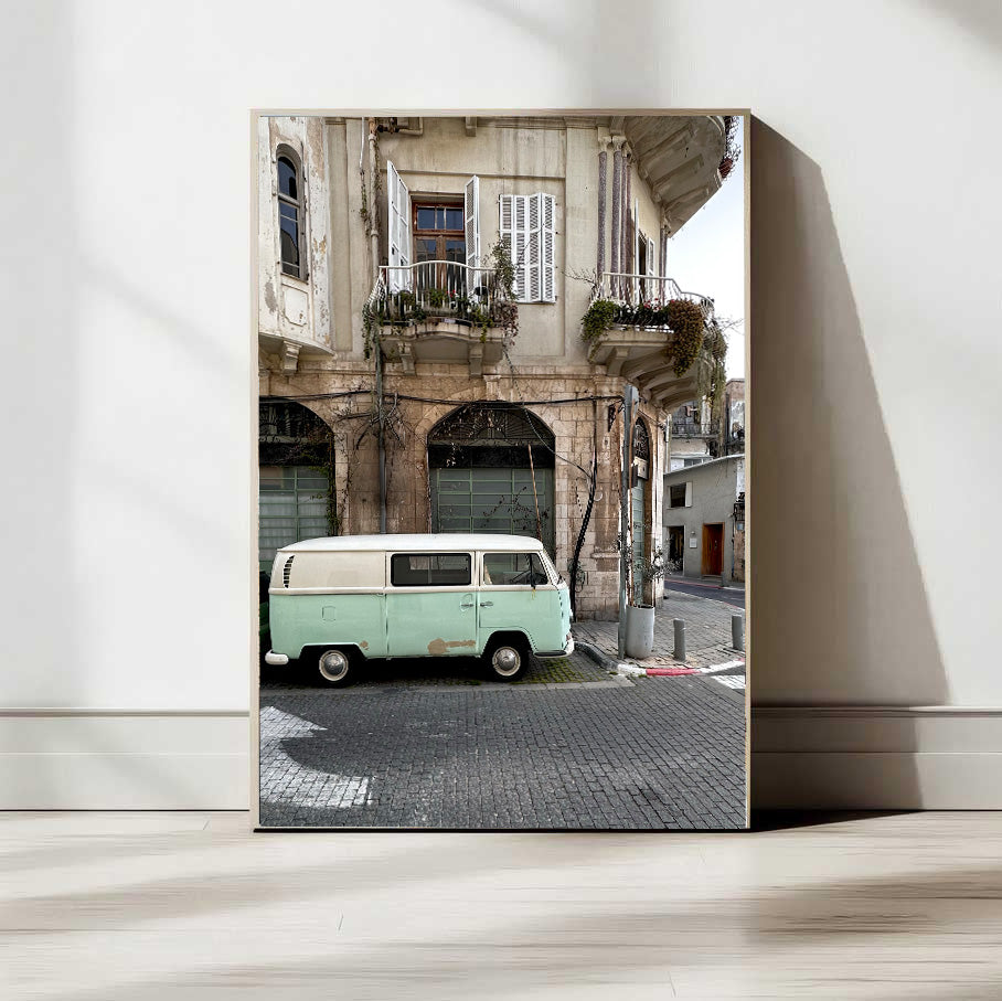 Volkswagen Minibus in Jaffa — Tel Aviv Photo Print — Israel Wall Art