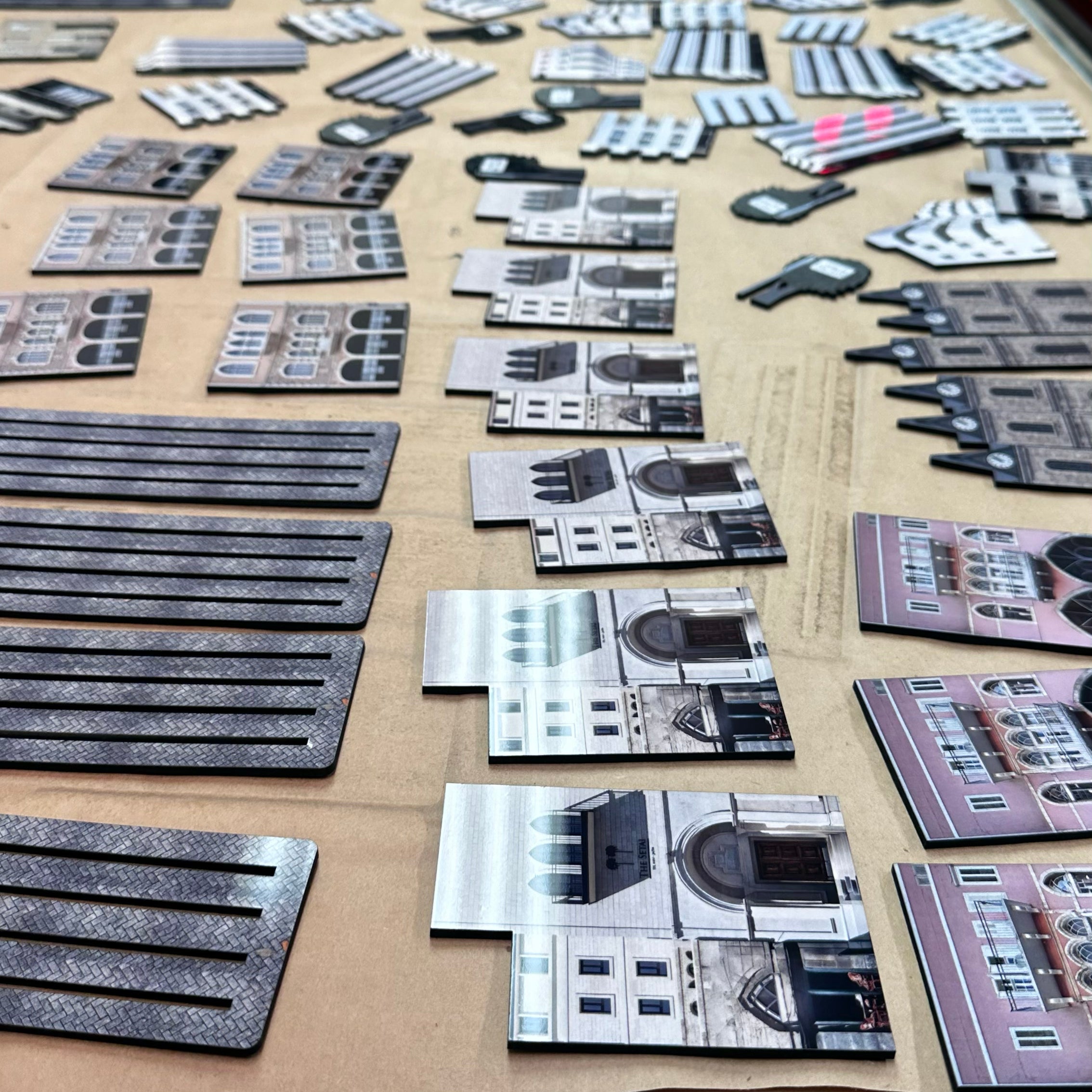 Image of various components for THIS IS TEL AVIV Israel Souvenir — City Miniature, featuring Jaffa architecture designs.