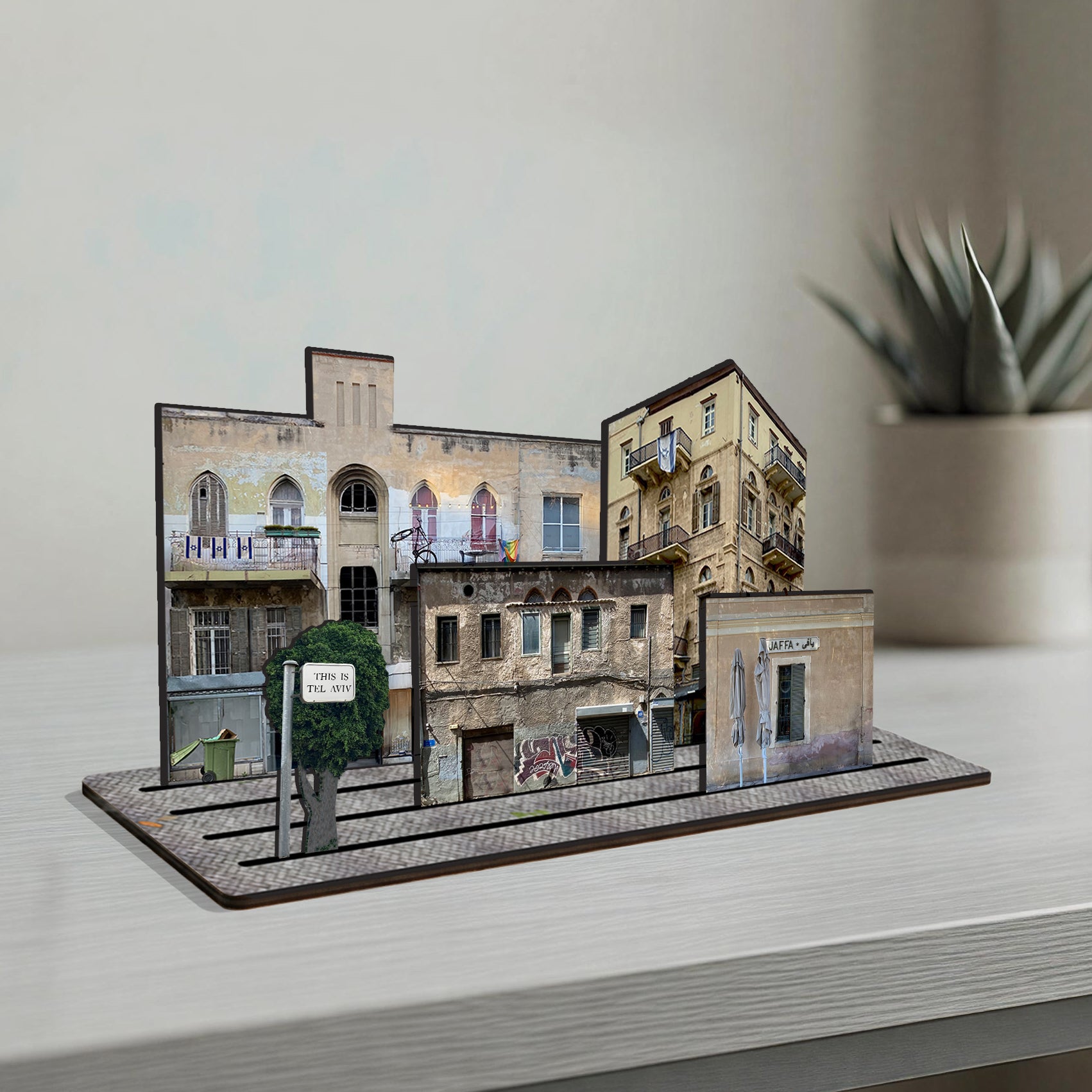 THIS IS TEL AVIV — Wooden Miniature — detailed depiction of historic streets getting closer to Yafo.