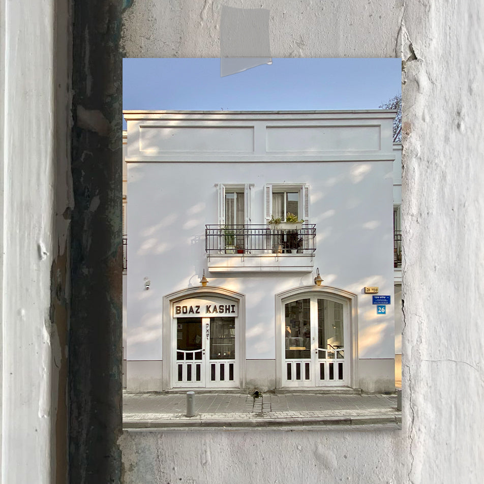 THIS IS TEL AVIV Israel Souvenir — City Miniature featuring a white city building with a balcony and charming façade.