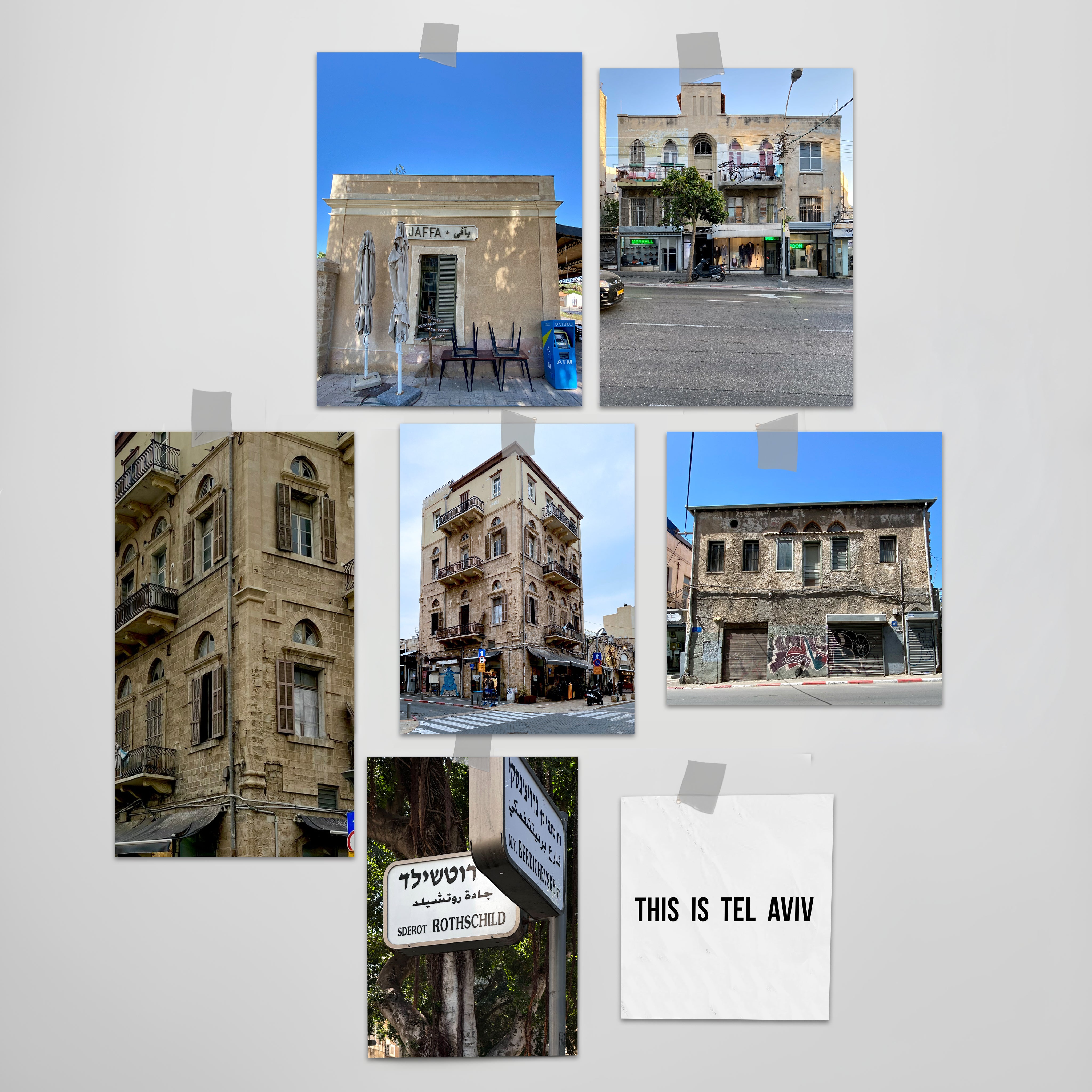 THIS IS TEL AVIV Israel Souvenir — City Miniature showcasing historic buildings and streets of Tel Aviv and Old Jaffa.